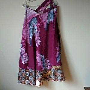 Sari Wrap Skirt Reversible